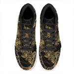 Golden Spiritual Owl Print High Top Leather Sneakers