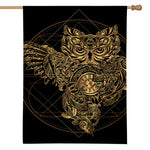 Golden Spiritual Owl Print House Flag
