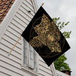 Golden Spiritual Owl Print House Flag