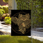 Golden Spiritual Owl Print House Flag