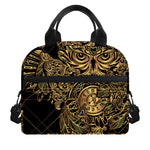 Golden Spiritual Owl Print Insulated Lunch Bag