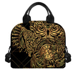 Golden Spiritual Owl Print Insulated Lunch Bag