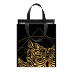 Golden Spiritual Owl Print Insulated Lunch Tote