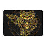 Golden Spiritual Owl Print Kitchen Mat