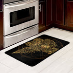 Golden Spiritual Owl Print Kitchen Mat