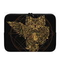 Golden Spiritual Owl Print Laptop Sleeve
