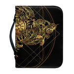 Golden Spiritual Owl Print Leather Bible Cover
