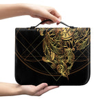 Golden Spiritual Owl Print Leather Bible Cover