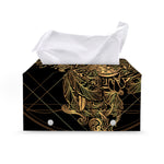 Golden Spiritual Owl Print Leather Tissue Box Cover