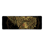 Golden Spiritual Owl Print Long Kitchen Mat