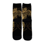 Golden Spiritual Owl Print Long Socks
