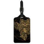 Golden Spiritual Owl Print Luggage Tag