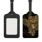 Golden Spiritual Owl Print Luggage Tag