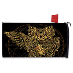 Golden Spiritual Owl Print Mailbox Cover