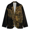 Golden Spiritual Owl Print Men's Blazer