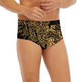 Golden Spiritual Owl Print Men's Briefs
