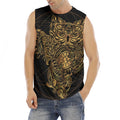 Golden Spiritual Owl Print Men's Fitness Tank Top