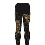 Golden Spiritual Owl Print Men's leggings