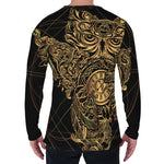 Golden Spiritual Owl Print Men's Long Sleeve T-Shirt