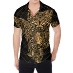 Golden Spiritual Owl Print Men's Shirt