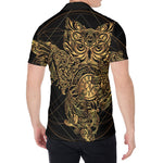 Golden Spiritual Owl Print Men's Shirt