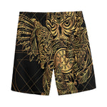 Golden Spiritual Owl Print Men's Sports Shorts