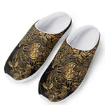 Golden Spiritual Owl Print Mesh Casual Shoes