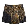 Golden Spiritual Owl Print Mesh Shorts