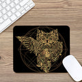 Golden Spiritual Owl Print Mouse Pad