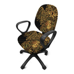 Golden Spiritual Owl Print Office Chair Cover