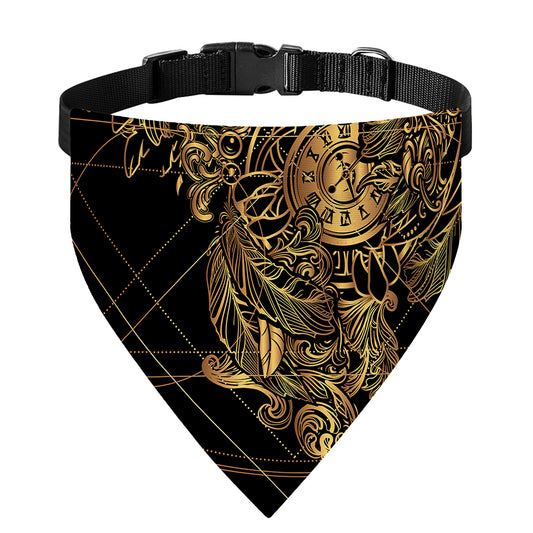 Golden Spiritual Owl Print Over The Collar Dog Bandana