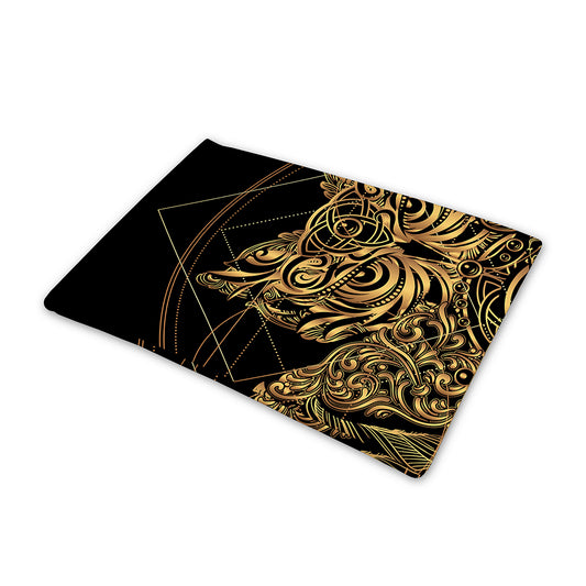 Golden Spiritual Owl Print Pet Cooling Mat Cover