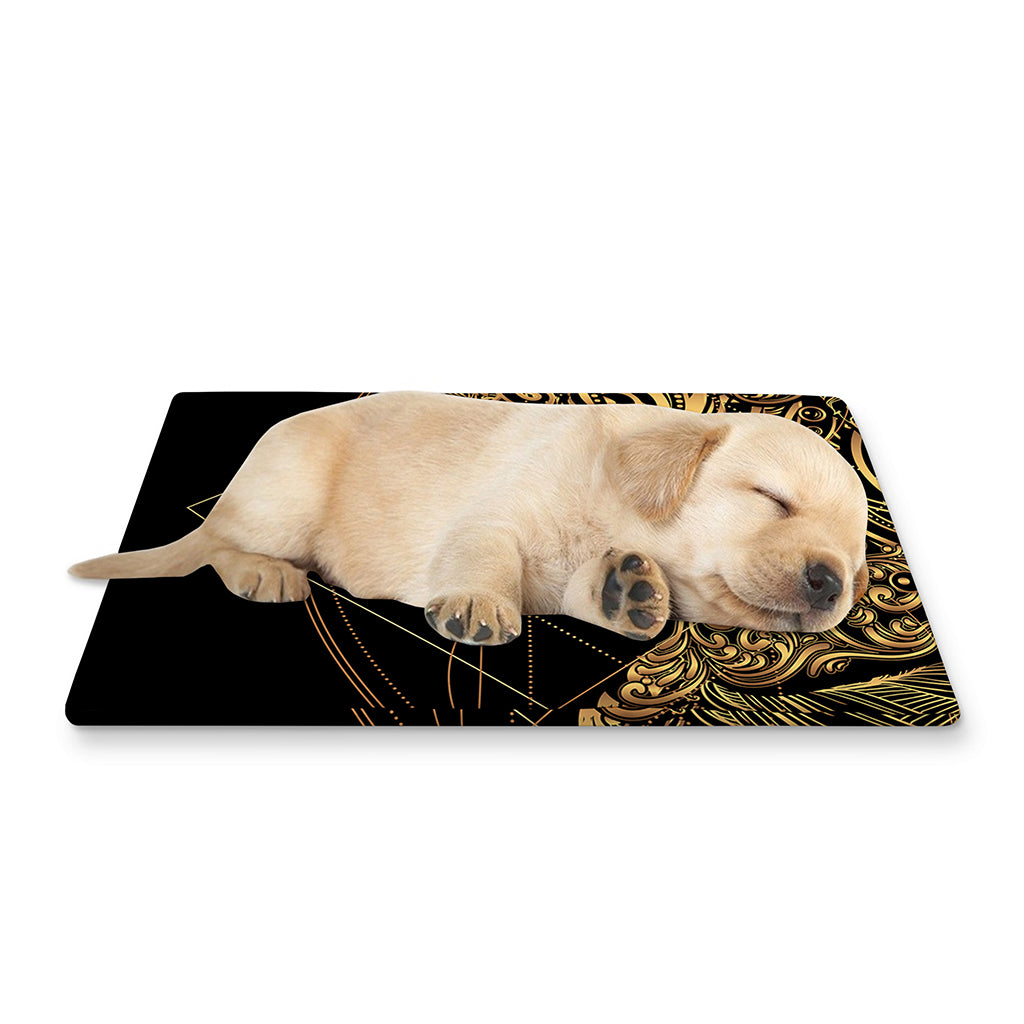 Golden Spiritual Owl Print Pet Cooling Mat Cover