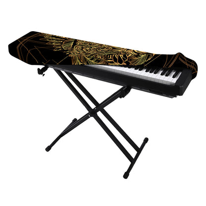 Golden Spiritual Owl Print Piano Keyboard Cover