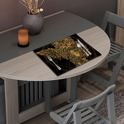Golden Spiritual Owl Print Placemat
