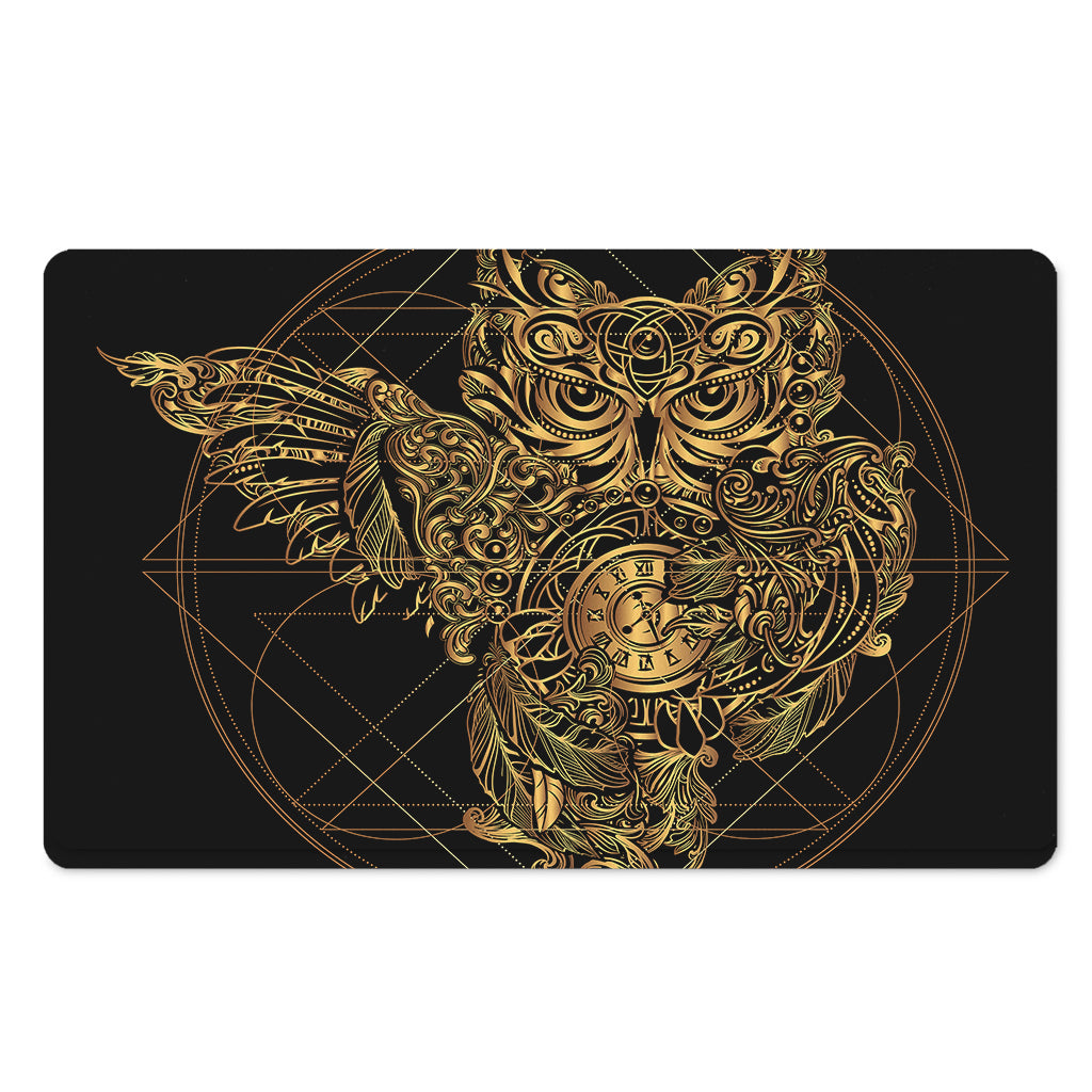 Golden Spiritual Owl Print Polyester Doormat