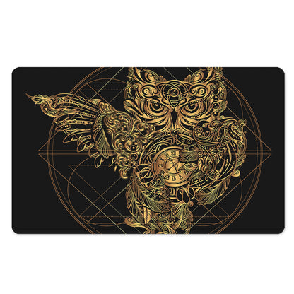 Golden Spiritual Owl Print Polyester Doormat