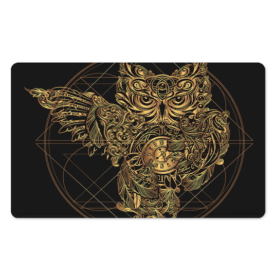 Golden Spiritual Owl Print Polyester Doormat