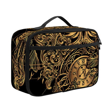 Golden Spiritual Owl Print Portable Lunch Bag