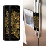 Golden Spiritual Owl Print Refrigerator Handle Covers