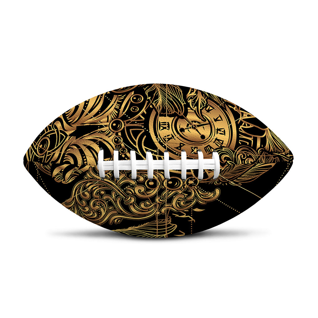 Golden Spiritual Owl Print Rugby Ball