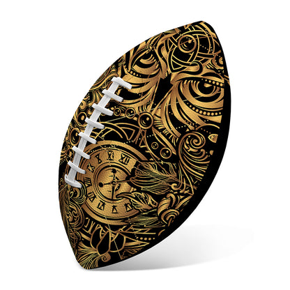 Golden Spiritual Owl Print Rugby Ball