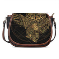 Golden Spiritual Owl Print Saddle Bag
