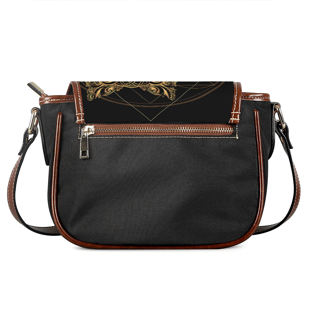 Golden Spiritual Owl Print Saddle Bag