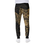 Golden Spiritual Owl Print Scuba Joggers