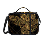 Golden Spiritual Owl Print Shoulder Strap Bible Bag