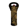 Golden Spiritual Owl Print Single Neoprene Wine Tote
