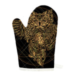 Golden Spiritual Owl Print Single Oven Mitt