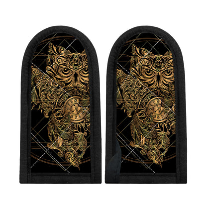 Golden Spiritual Owl Print Skillet Handle Cover