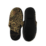 Golden Spiritual Owl Print Slippers